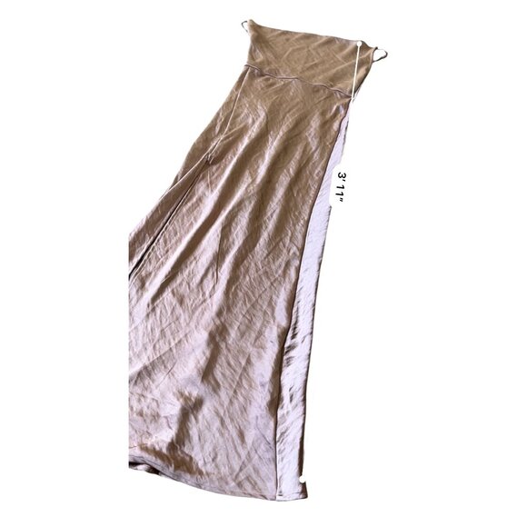 Hey Babe Midi Slip Dress Medium Pink Satin Evening Party Holiday Feminine Flirty - Picture 10 of 11